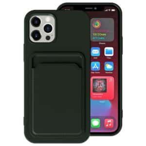 iPhone 11 cover med kort holder grøn.