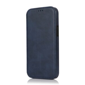 iPhone Magnetisk Læder Flip Cover - Blå