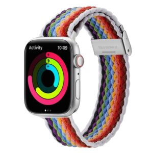 DUX DUCIS Braided Nylon Strap for Apple Watch 45/44/42 mm - Pale Stripes